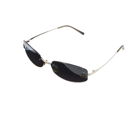 CHANEL Sunglasses CC Blue Gradation Silver
