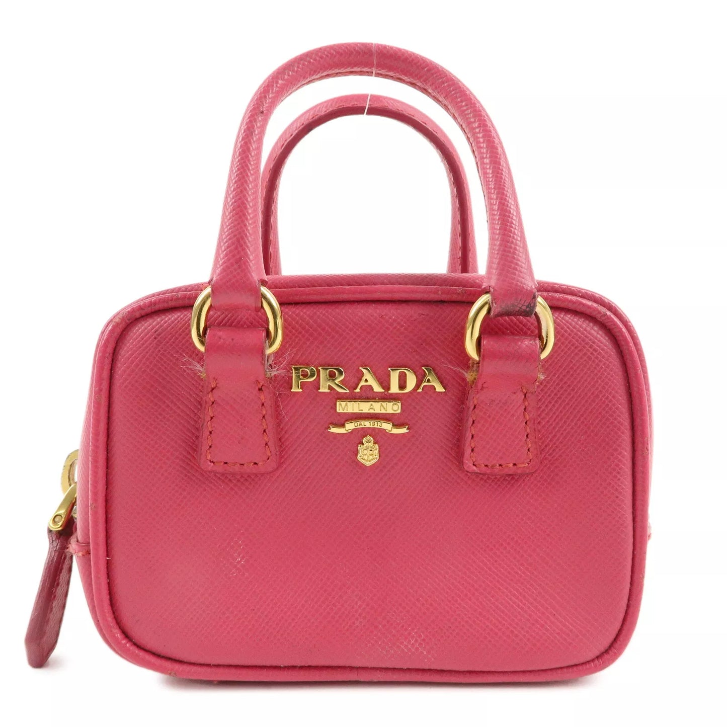 PRADA Logo Safiano Leather Mini Hand Bag