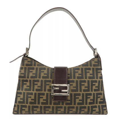 FENDI Zucca Canvas Leather One Shoulder Bag