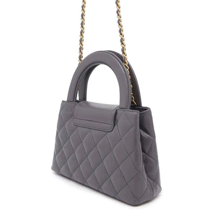 CHANEL Mini Shopping Bag Size Mini Calf Leather Gray