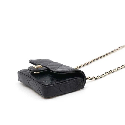 CHANEL Matelasse Belt Bag Calfskin Black
