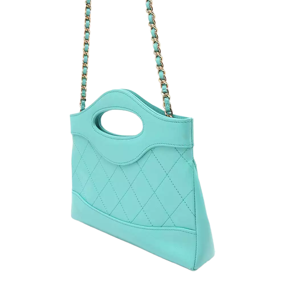 CHANEL CHANEL31 Mini Shopping Bag Calf Leather Turquise Blue
