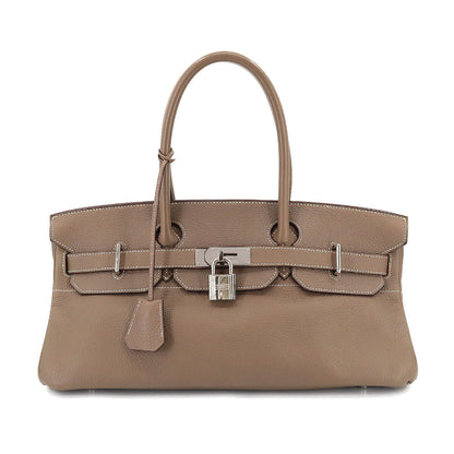 HERMES Shoulder Birkin 42 Bag Taurillon Clemence Etoupe Purse