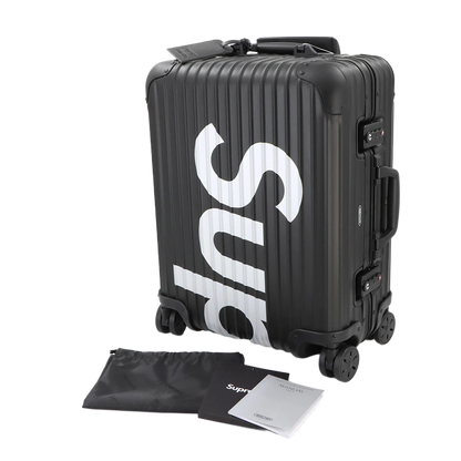 RIMOWA Supreme Topas Multi-wheel 45L Luggage Aluminum Alloy Black