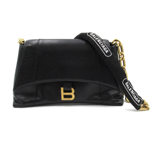 BALENCIAGA Shoulder Bag chain GHW leather Black Used Women