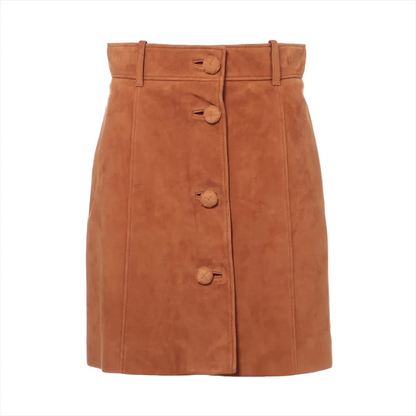 Miu Miu 16 Years Lambskin Skirt 38 Ladies' Brown
