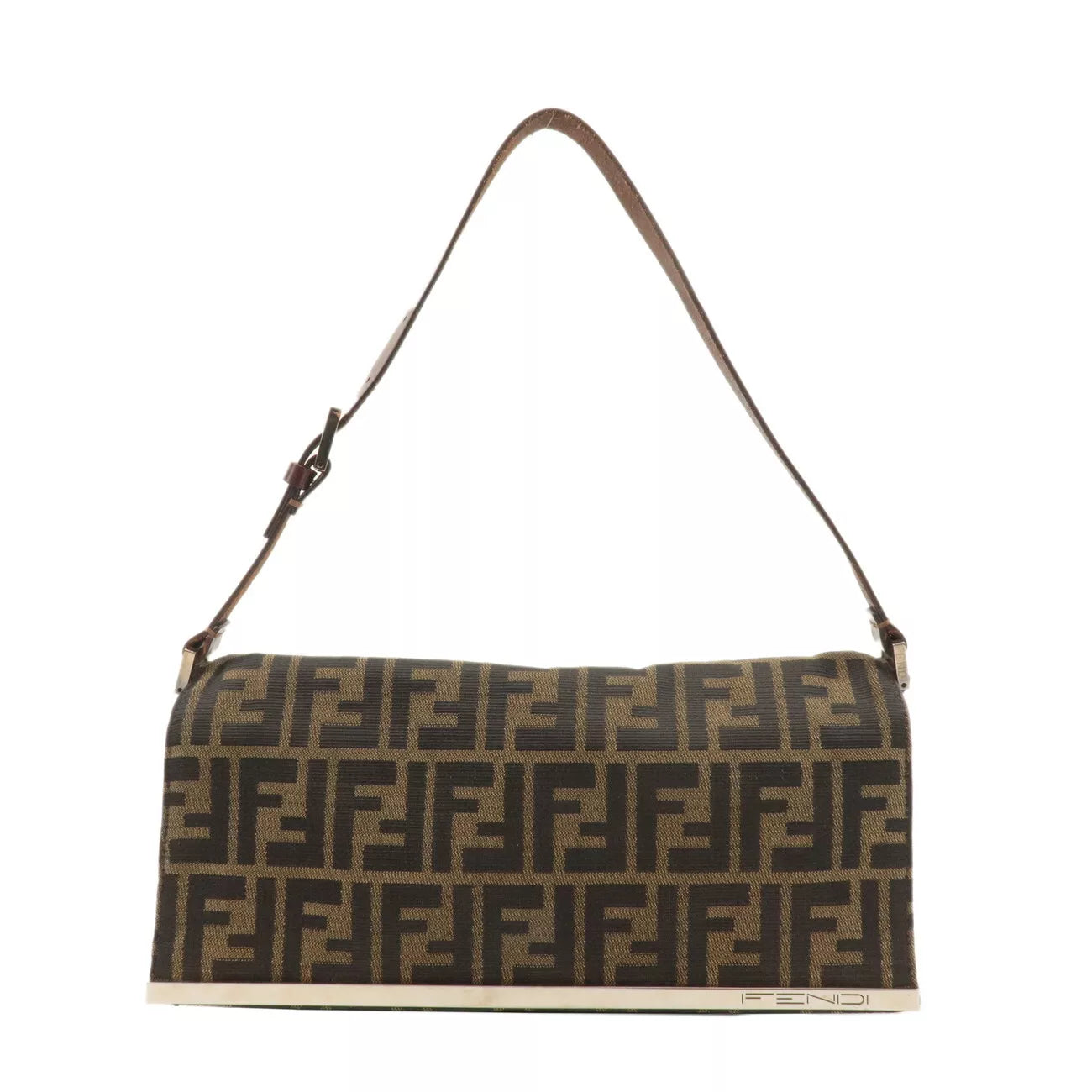 FENDI Zucca Canvas Leather One-Shoulder Bag