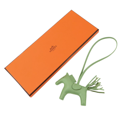 HERMES Rodeo PM Bag Charm Agneau Milo Swift Leather Vert Criquet