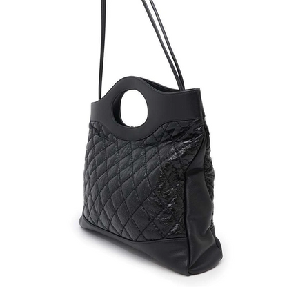 CHANEL CHANEL31 2-WAY Handbag Size Large Crumple Calf Leather Black