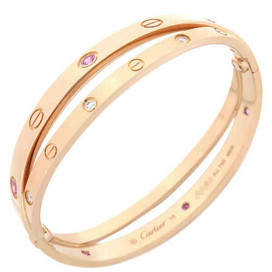 Cartier LOVE Bracelet K18PG Diamond and Pink Sapphire