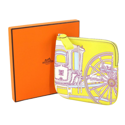HERMES Carres Pocket Mini Pouch Swift Lime