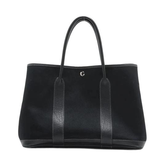 Hermès Garden Party 36 PM Twal Officie x Negonda Black Silver Metal Fittings J Stamp