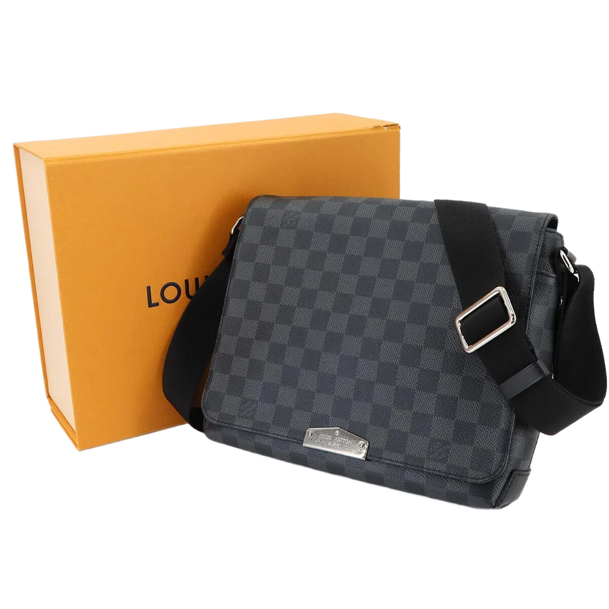 LOUIS VUITTON Damier Graphite District PM NV2 Shoulder Bag Black N40349