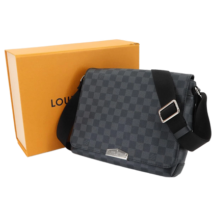 LOUIS VUITTON Damier Graphite District PM NV2 Shoulder Bag Black N40349