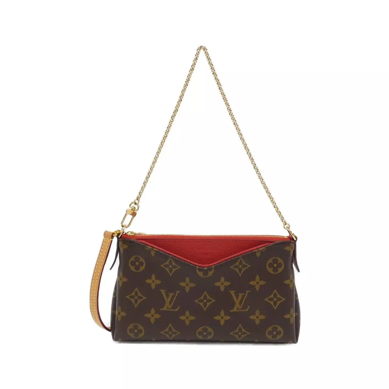 Authentic Louis Vuitton Monogram Pallas Clutch Shoulder Bag