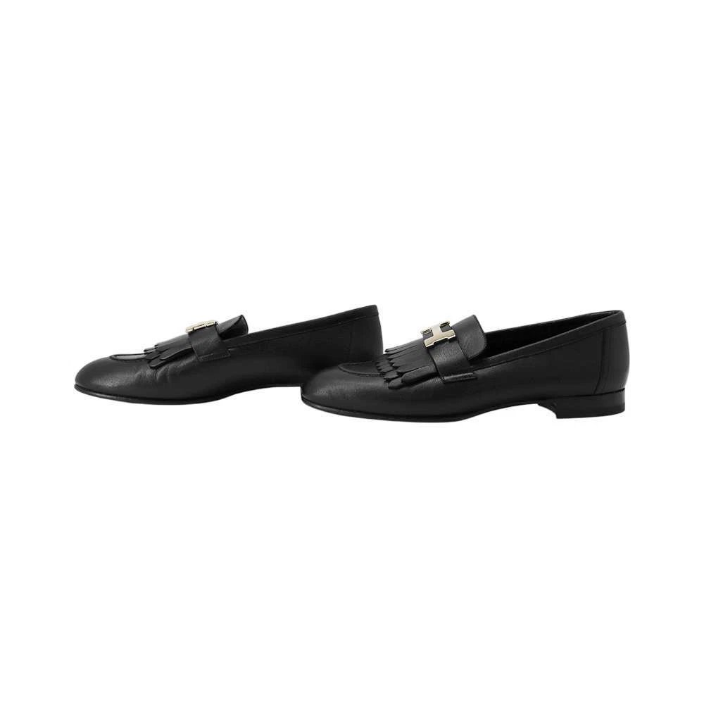 HERMES Mocassins Royale Size 37 Leather Black