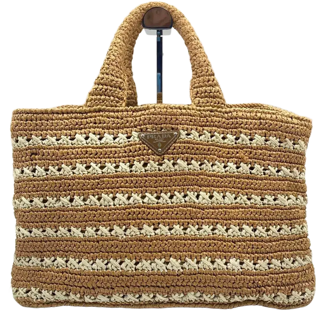 PRADA Raffia Crochet Handbag