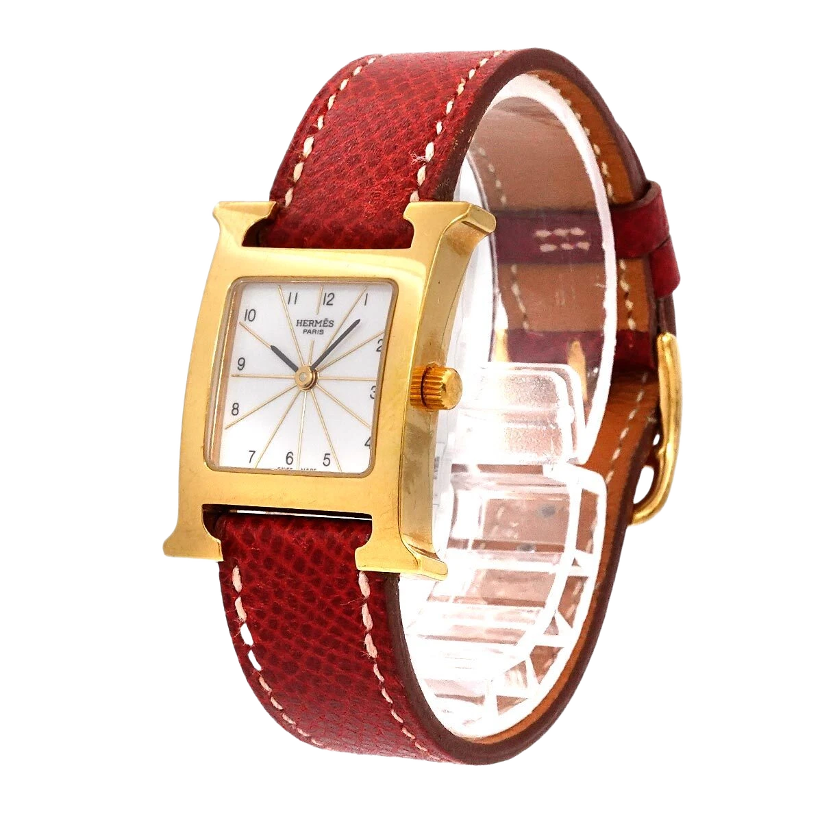 HERMES H Watch HH1 201 Quartz White Dial Ladies Watch