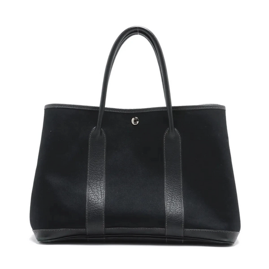 Hermès Garden Party 36 PM Twal Officie x Negonda Black Silver Metal Fittings J Stamp