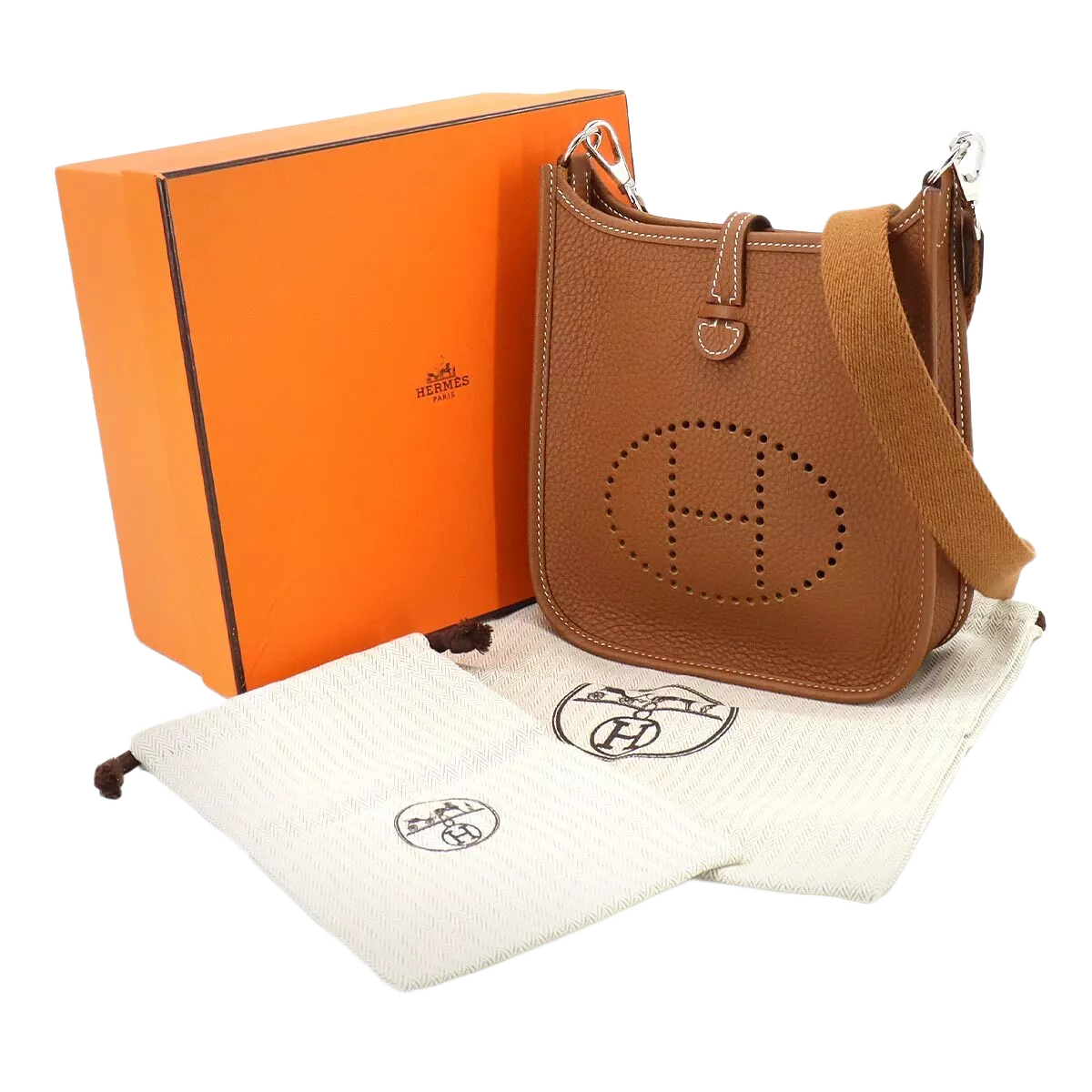 HERMES Everlyne Amazone TPM Shoulder Bag Taurillon Clemence Gold