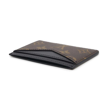 LOUIS VUITTON Card Case Neo Porto Carte Monogram Macassar Canvas Noir