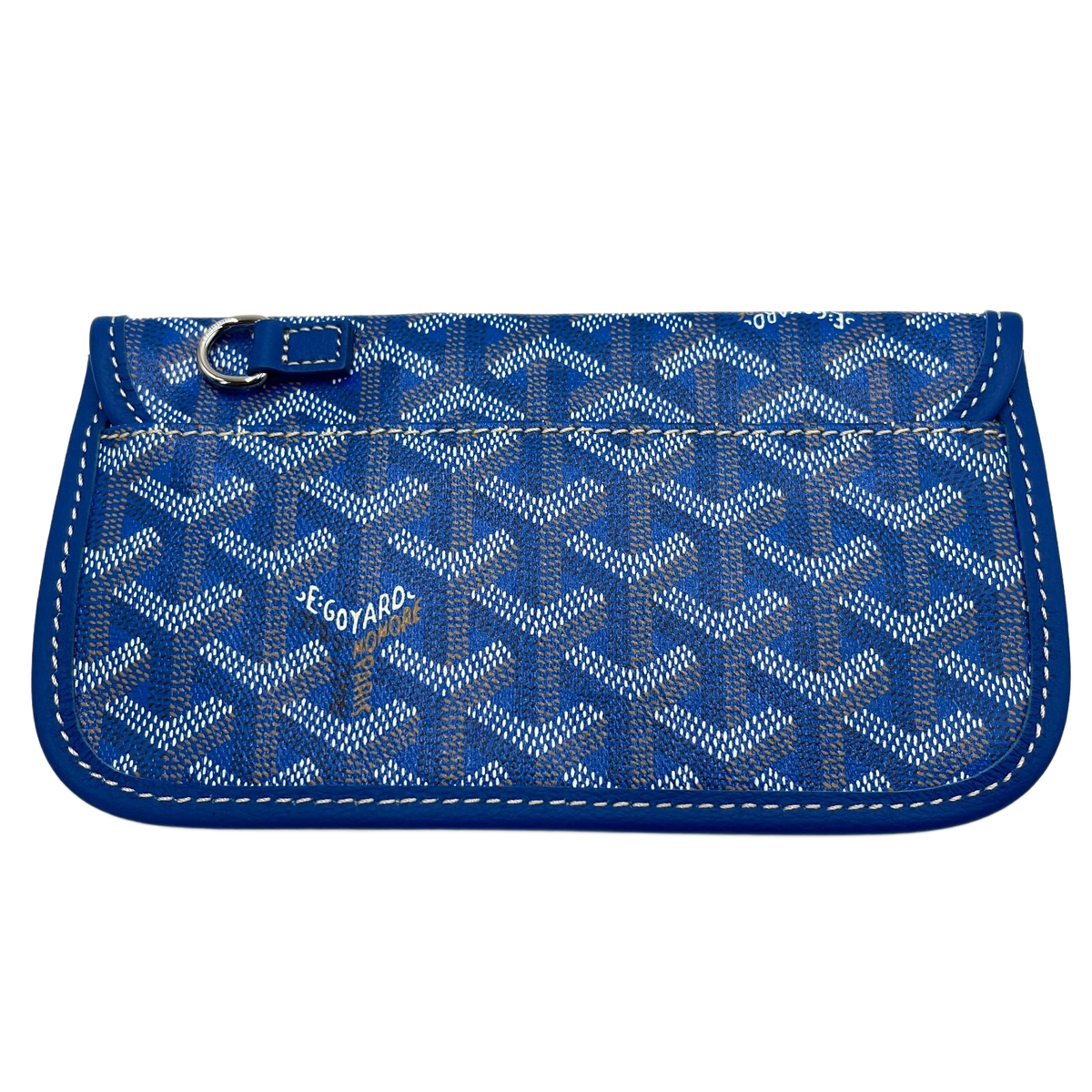 GOYARD Saint Louis Pochette Blue Canvas Leather Pouch Wallet