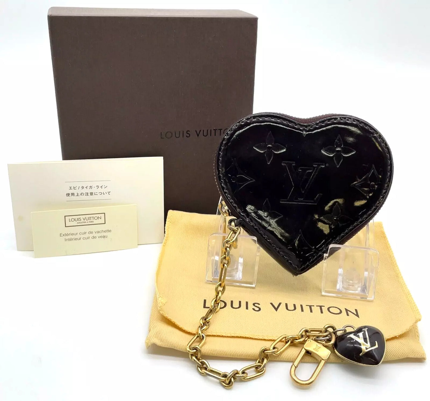 Louis Vuitton Porto Monnaie Coeur Heart Coin Case In Amarante Vernis