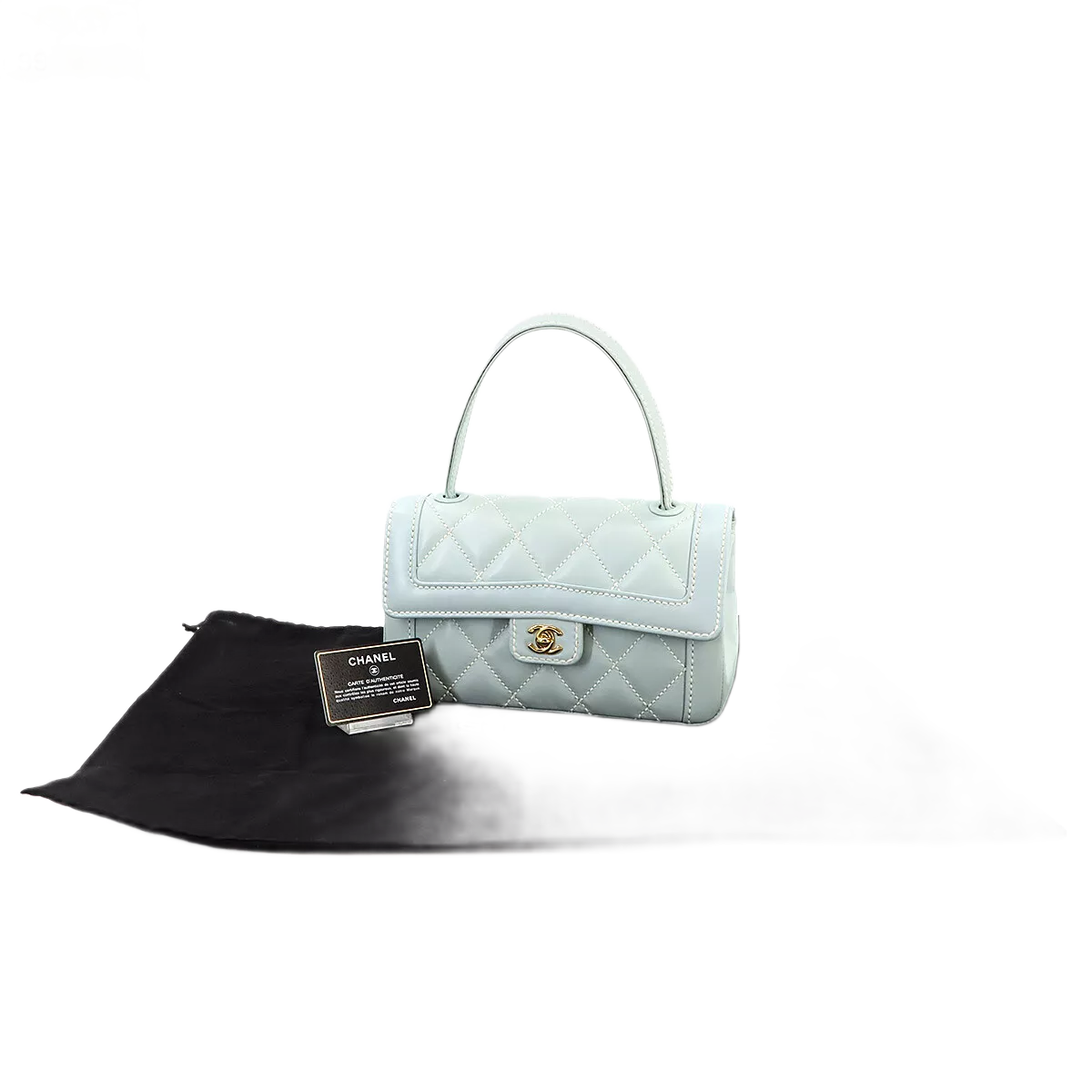 CHANEL Matelasse Wild Stitch Hand Bag Leather Light Blue
