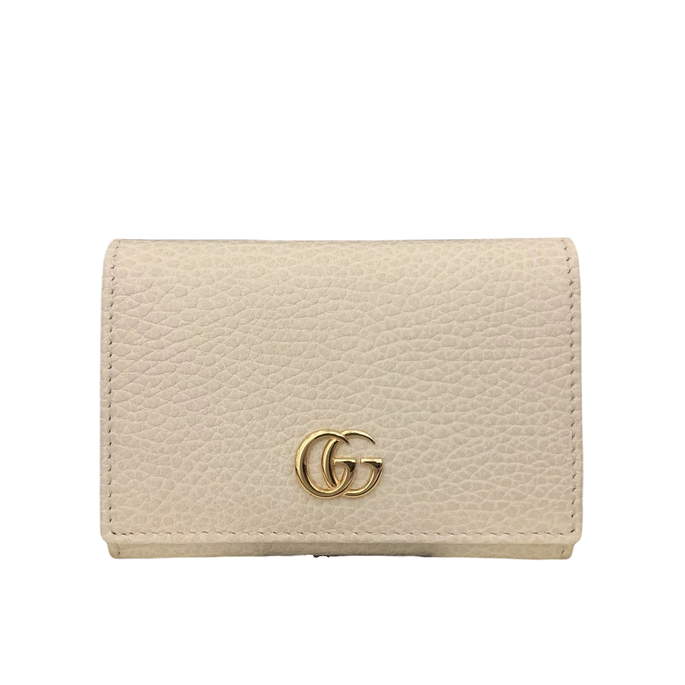 Gucci GG Marmont Leather Card Case in White