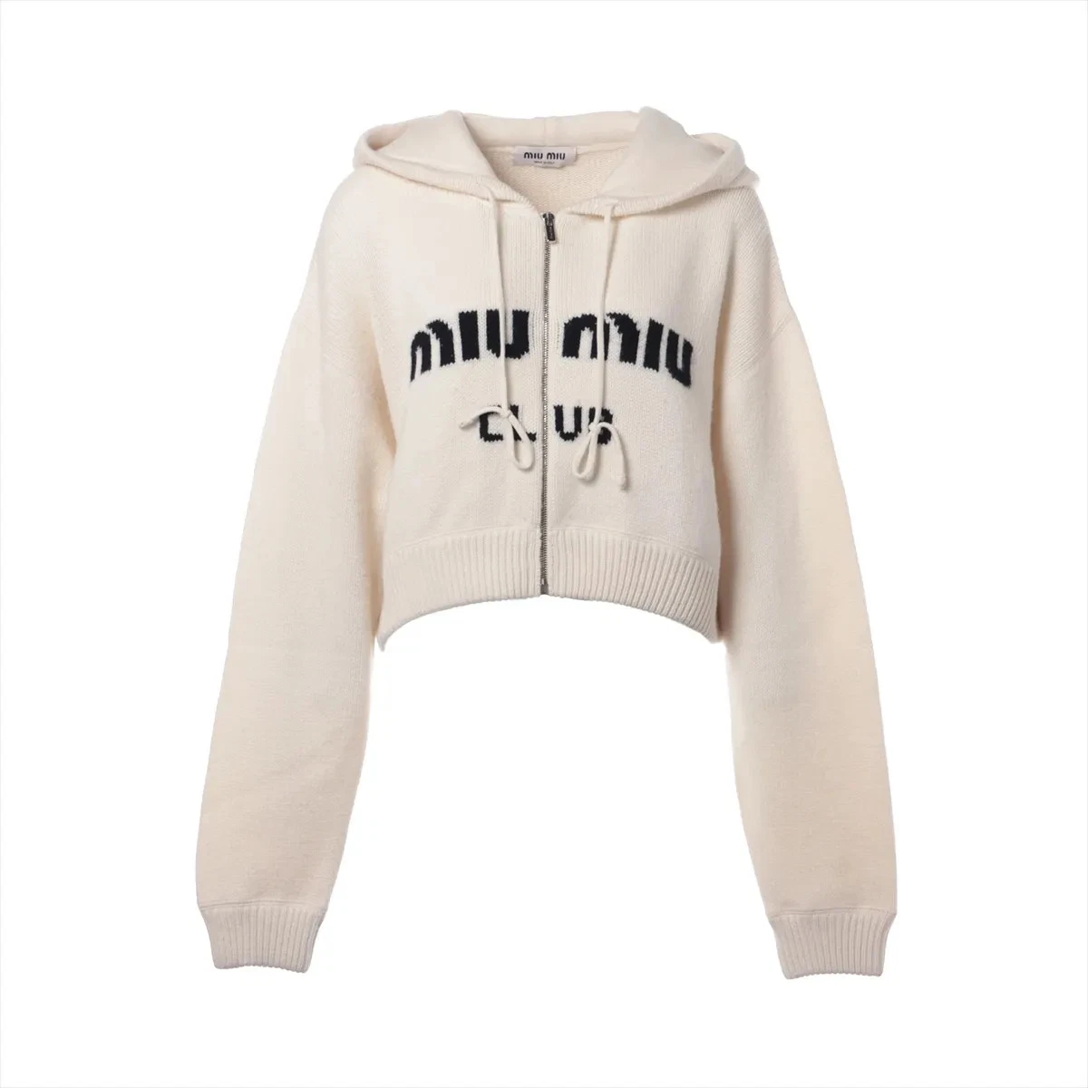 Miu Miu 22 Years Cashmere Hoodie 42 Ladies' Ivory