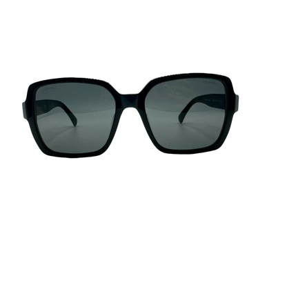 CHANEL Sunglasses Black With White Logo CH5408 C.1026/S4