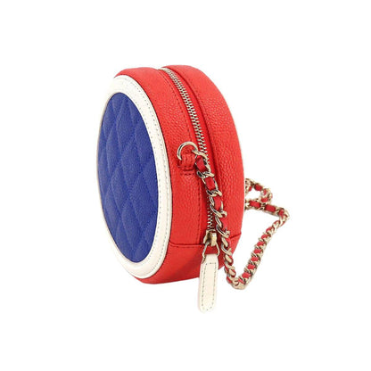 CHANEL CC Filigree Chain Shoulder Bag Caviar Skin leather