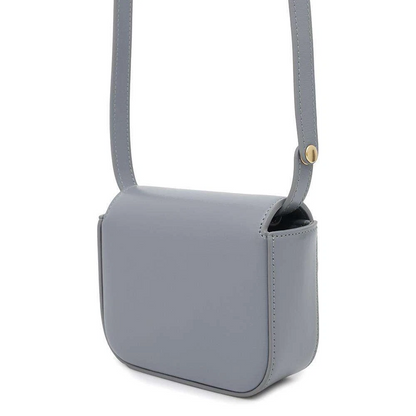 CELINE Triomphe Claude Shoulder Bag Size Mini Shiny Calf Leather Blue Gray