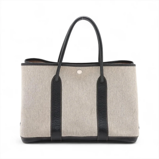Hermès Garden Party 36 PM Buffle x Twirl Ash Black Silver Metal Fittings H 2004