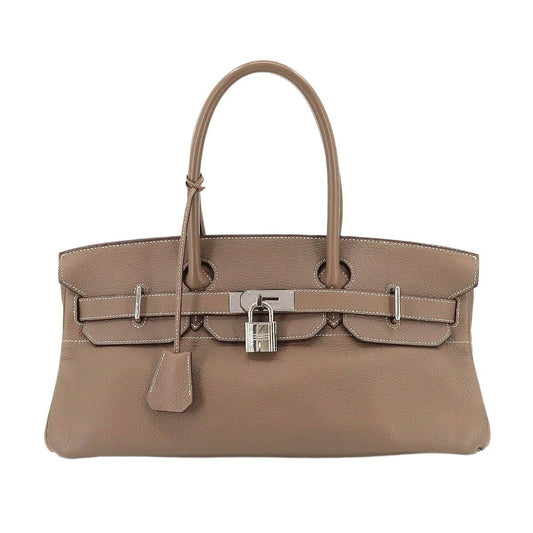 HERMES Shoulder Birkin 42 Bag Taurillon Clemence Etoupe Purse