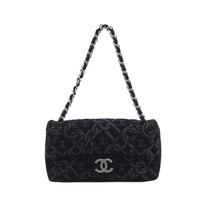 CHANEL CC Patterned Jacquard Flap Handbag