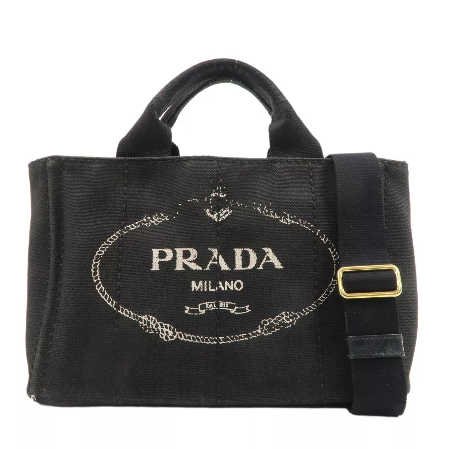 PRADA Logo Canapa Canvas 2way Tote Bag