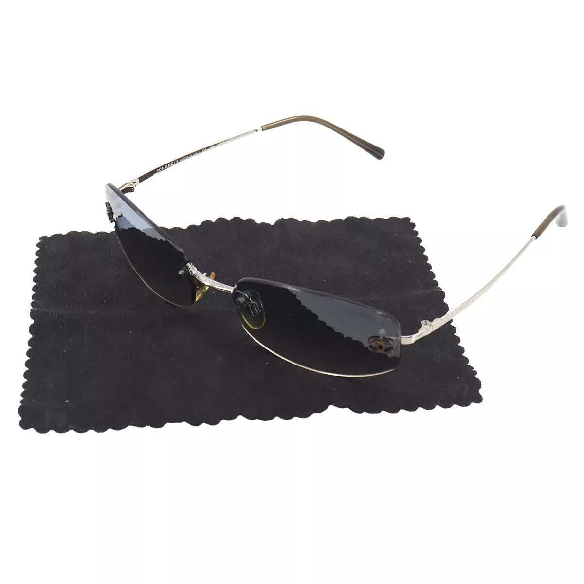 CHANEL Sunglasses CC Blue Gradation Silver