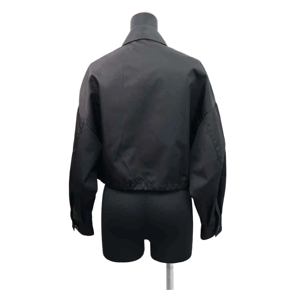 PRADA Re-Nylon Cropped Blouson Jacket Size 36 Nylon 100% Black