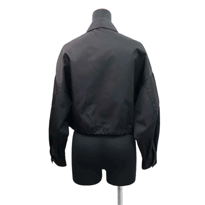 PRADA Re-Nylon Cropped Blouson Jacket Size 36 Nylon 100% Black