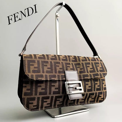 FENDI Mamma Baguette Shoulder Zucca HandBag