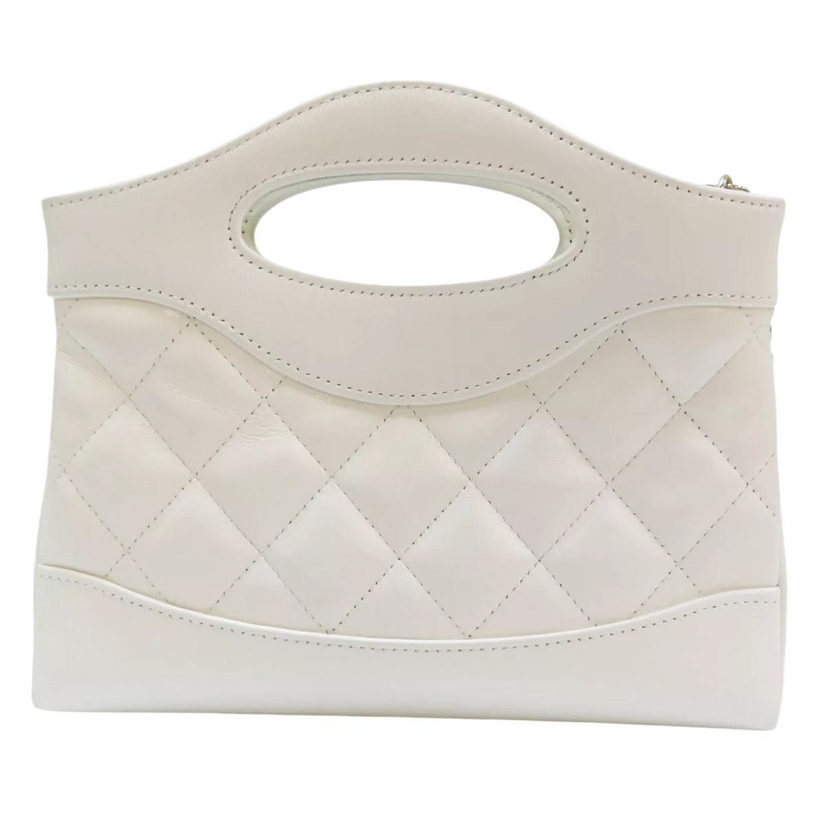 CHANEL 31 31 Nano Shoulder Handbag Calfskin White