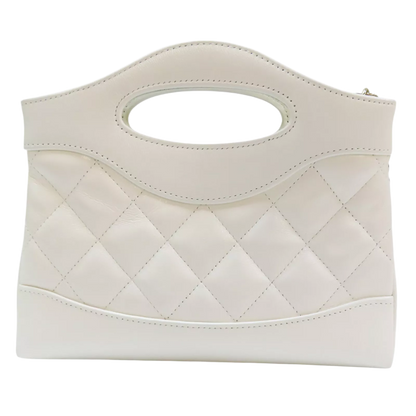 CHANEL 31 31 Nano Shoulder Handbag Calfskin White