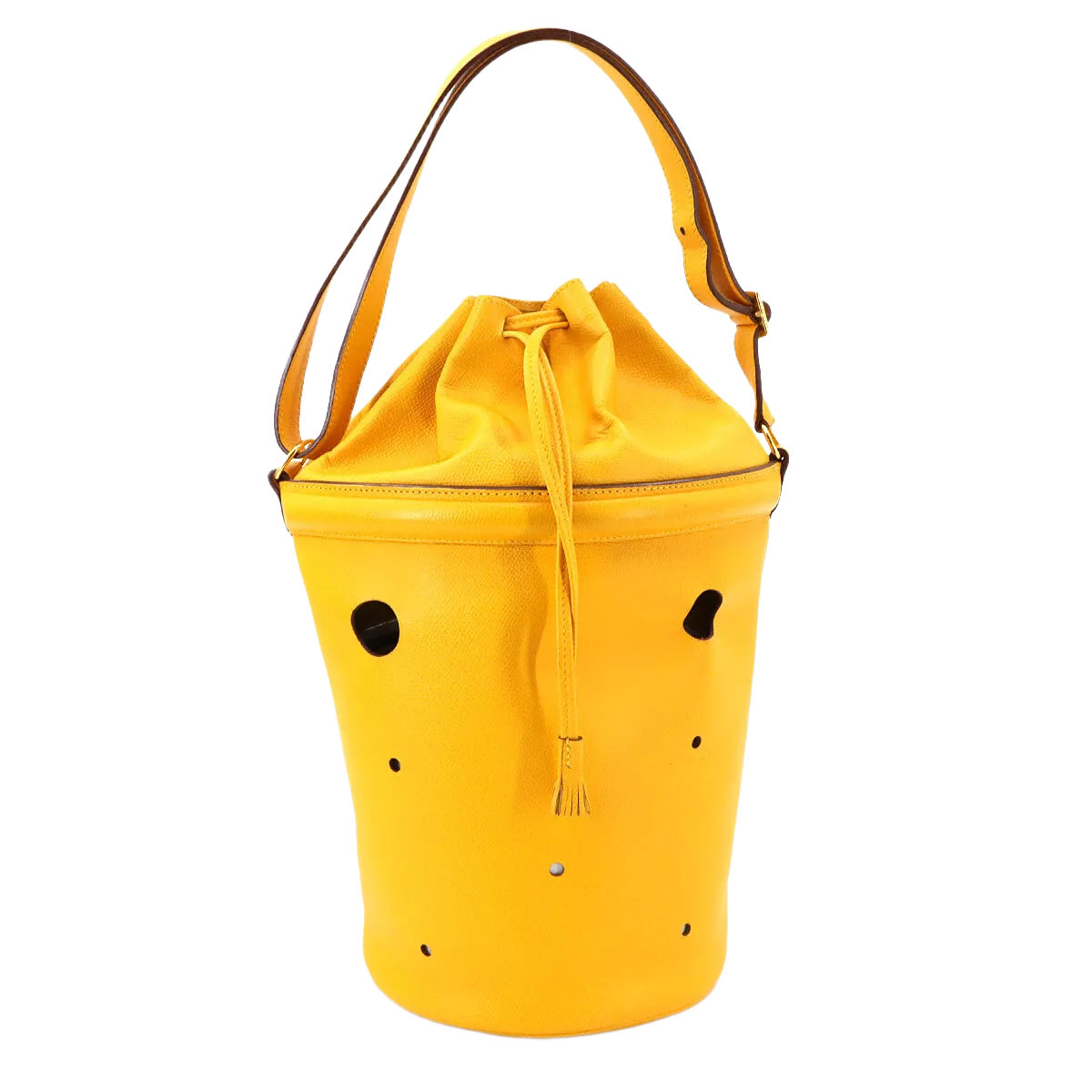 HERMES Mangeoire MM Hand Shoulder Bag Epsom Jaune Purse