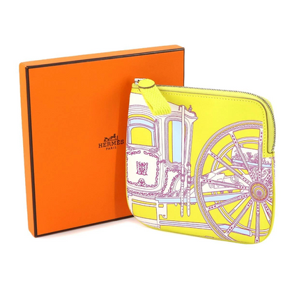 HERMES Carres Pocket Mini Pouch Swift Lime