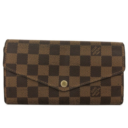 Louis Vuitton Damier Portefeuille Sarah Long Bifold Wallet in Brown