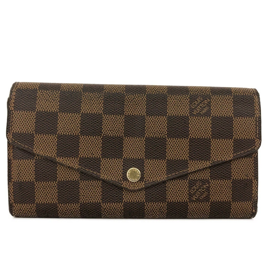 Louis Vuitton Damier Portefeuille Sarah Long Bifold Wallet in Brown