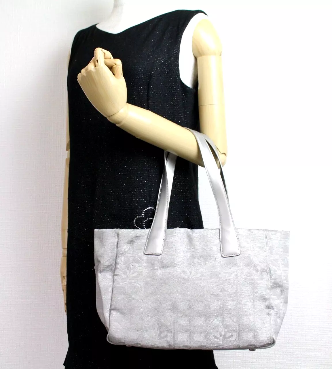 CHANEL New Travel Line Tote PM Tote Bag Jacquard Leather