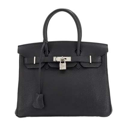 HERMES Birkin 30 Hand Bag Togo Leather Black Purse