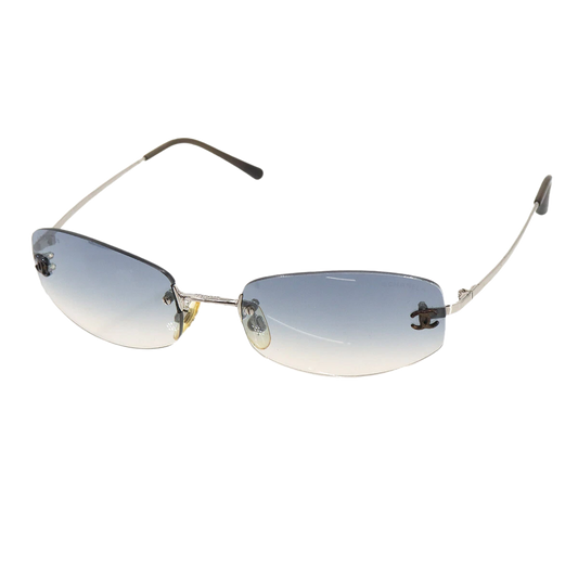 CHANEL Sunglasses CC Blue Gradation Silver